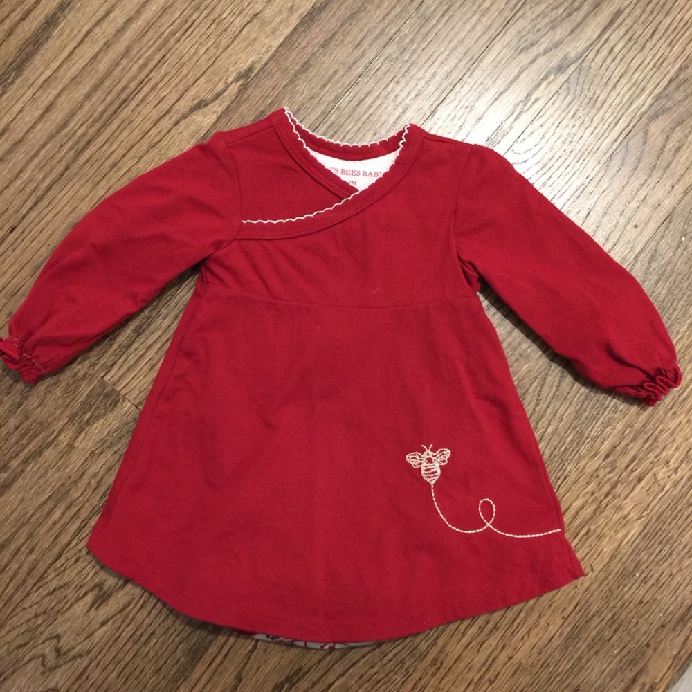 NWOT: Burt’s Bees Baby Red Dress, 0-3 Mo